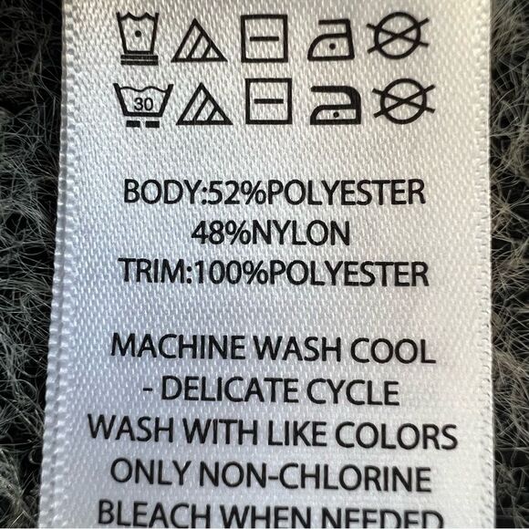 Tahari Women's Black White Soft Fuzzy Eyelash Houndstooth Cardigan Sweater Large - Picture 10 of 11